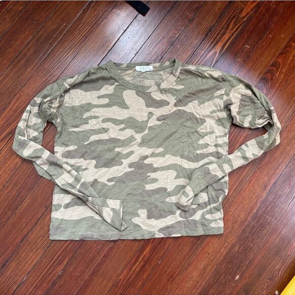 rag & bone Cropped Camo Long Sleeve Tee - Picture 1 of 2